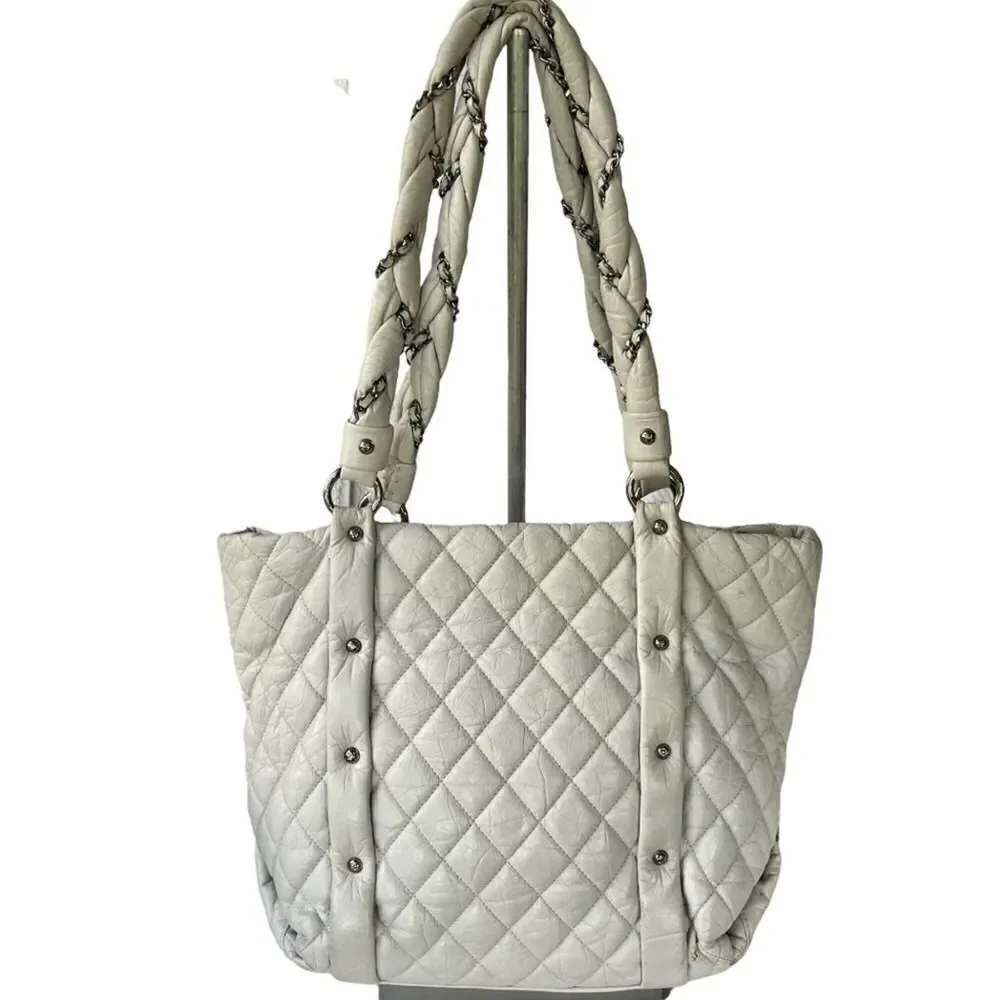 Chanel Matellase Quilted Lambskin Leather Tote Handbag